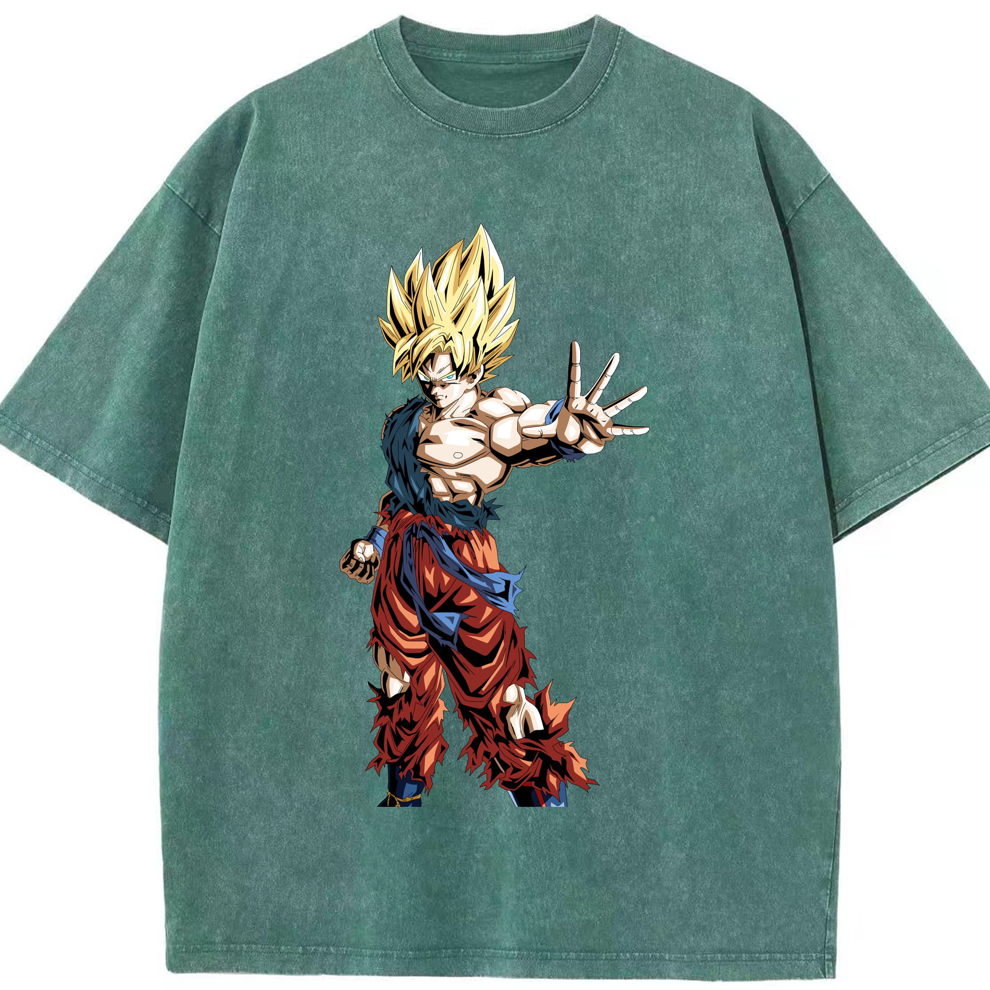 （画像用） ドラゴンボール 孫悟空（そん ごくう）Son Goku カカロット DRAGON BALL Kakarotto 綿100% ヴィンテージ風 半袖Tシャツ（フロントプリント）